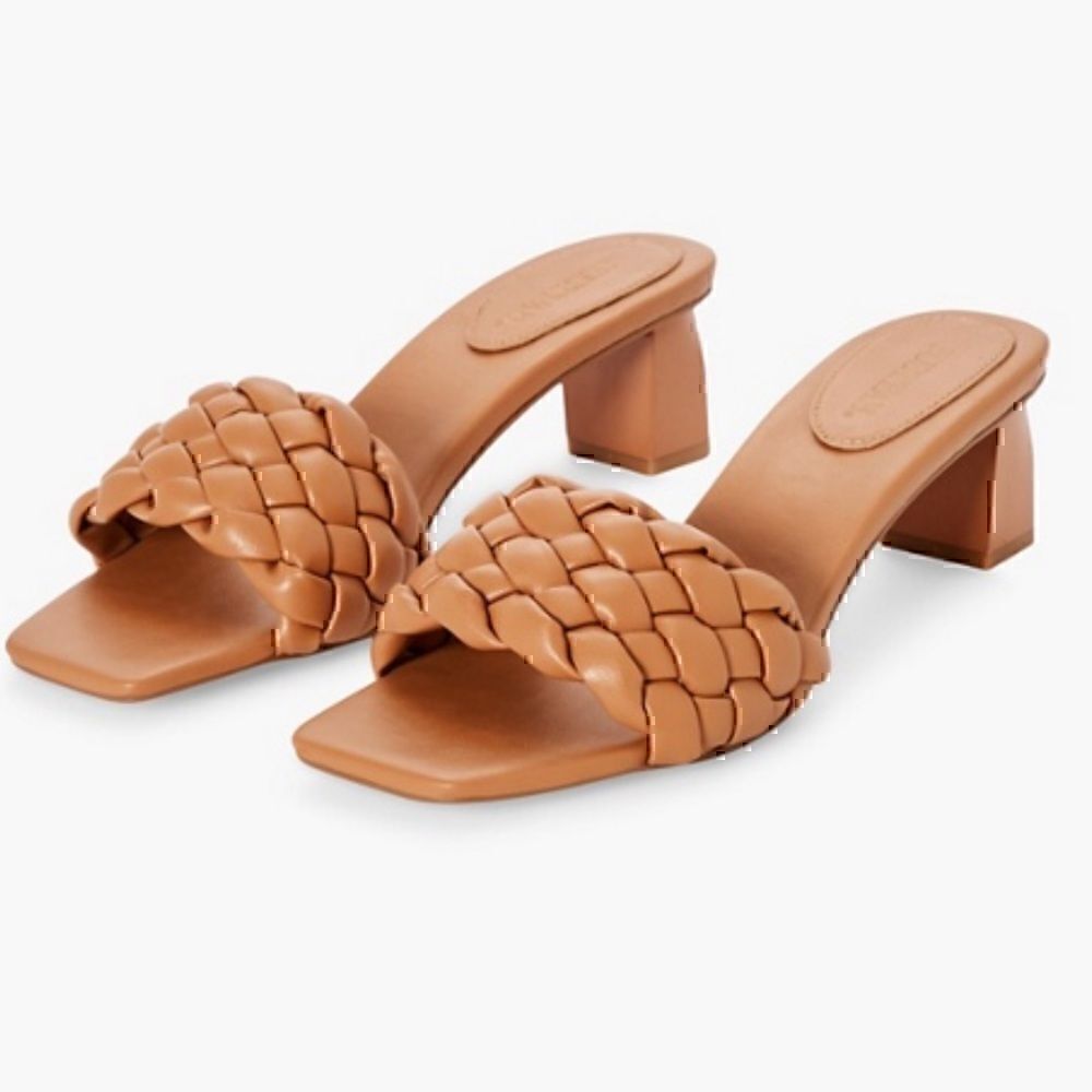 NEW JustFab Tonika Braided Strap Heeled Sandal 8